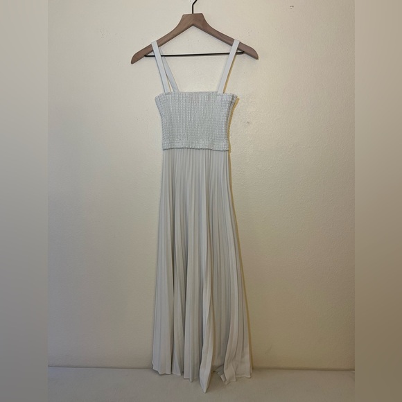 Proenza Schouler Dress - Women’s 4 White - Pleats Midi Faux Leather - Picture 2 of 11